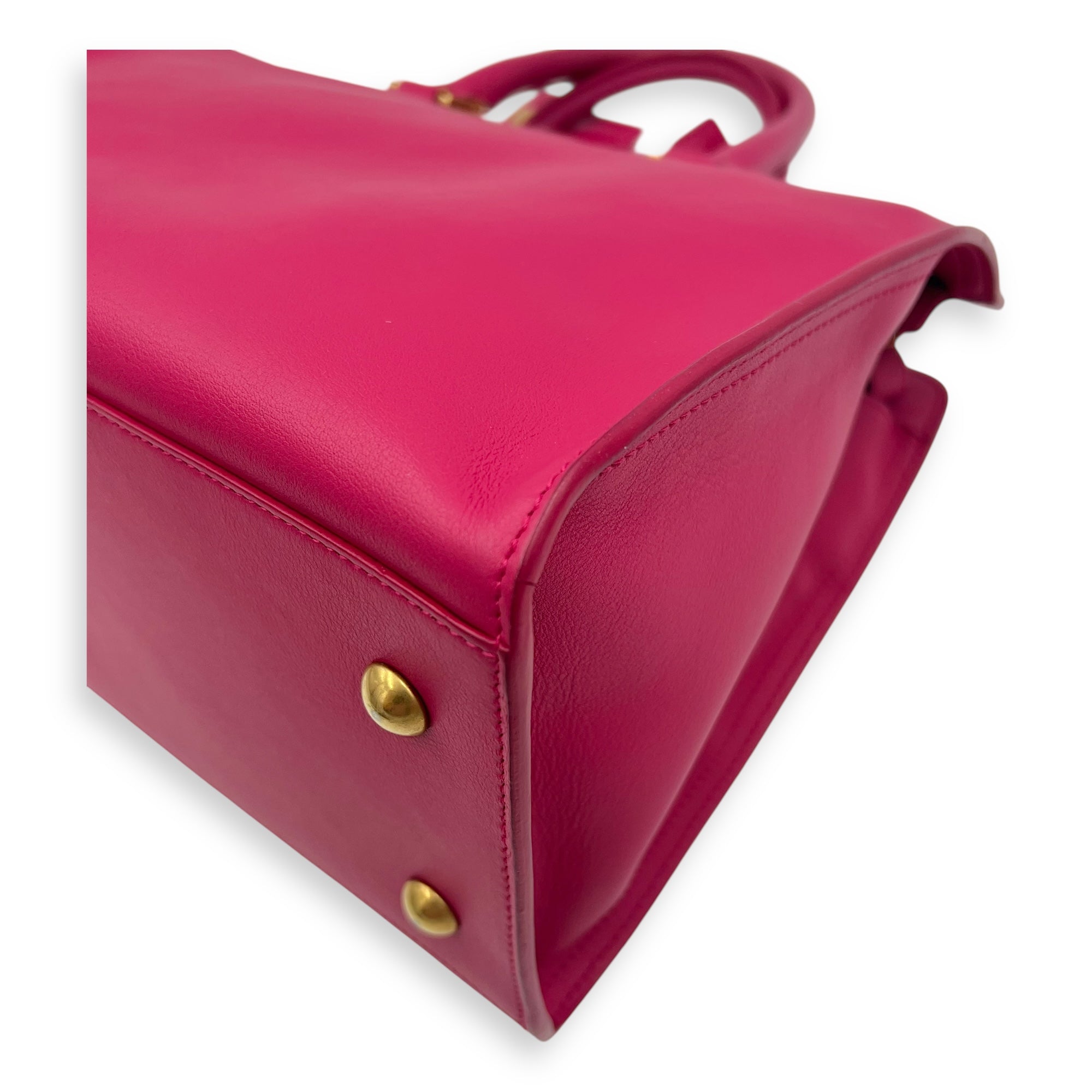 Chyc Top Handle Bag Pink in Calfskin, Gold hardware - Image 14