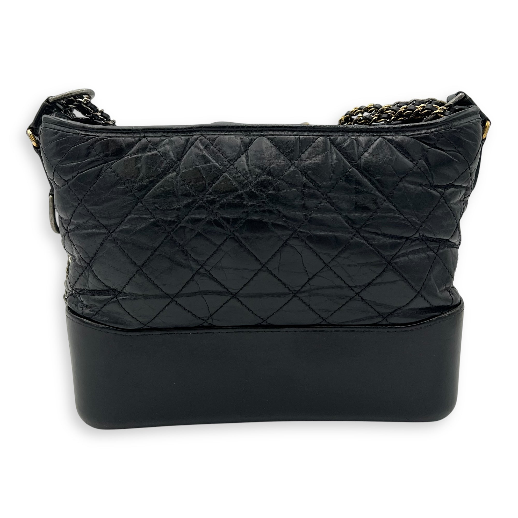 Gabrielle Medium Black Shoulder Bag in Calfskin, Mixed hardware - Image 3