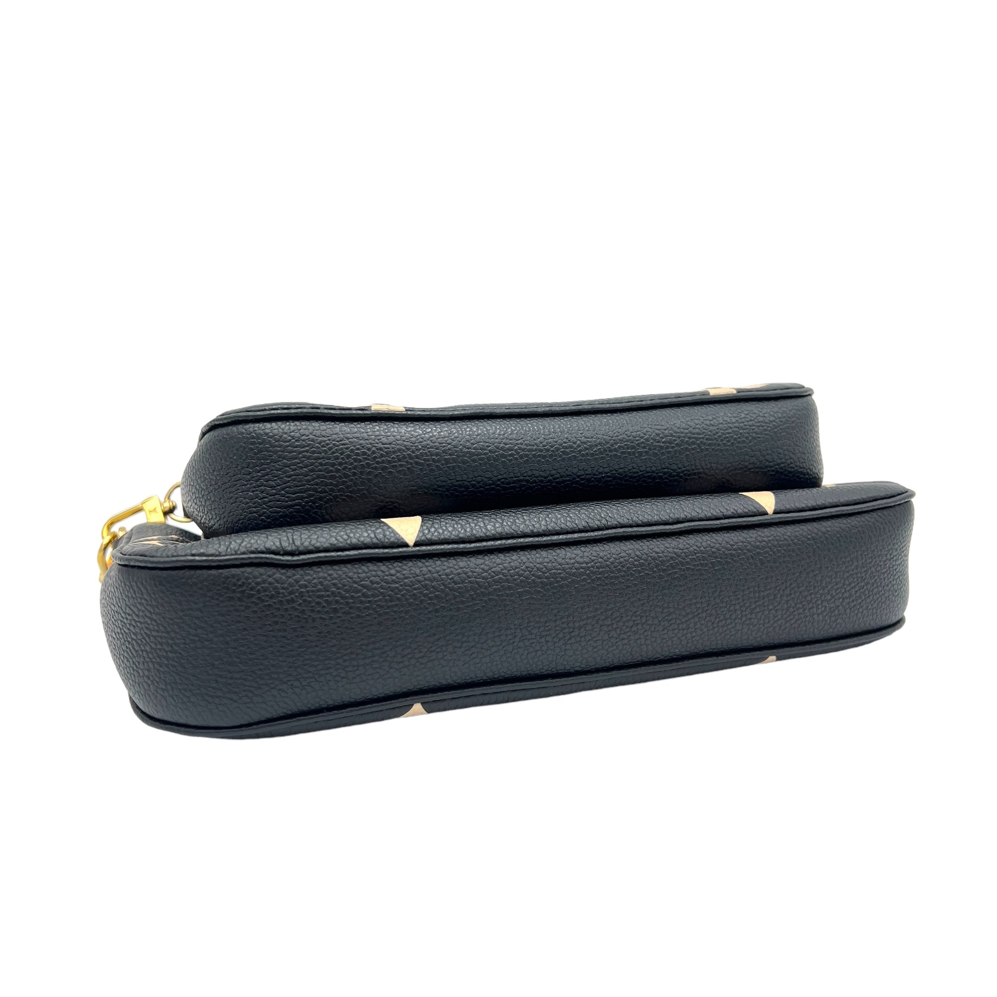 Multi-Pochette Accessoires Black Crossbody Bag in Empreinte Leather, Gold hardware - Image 6