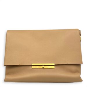 Others Shoulder Bag Beige in Calfskin, Gold hardware