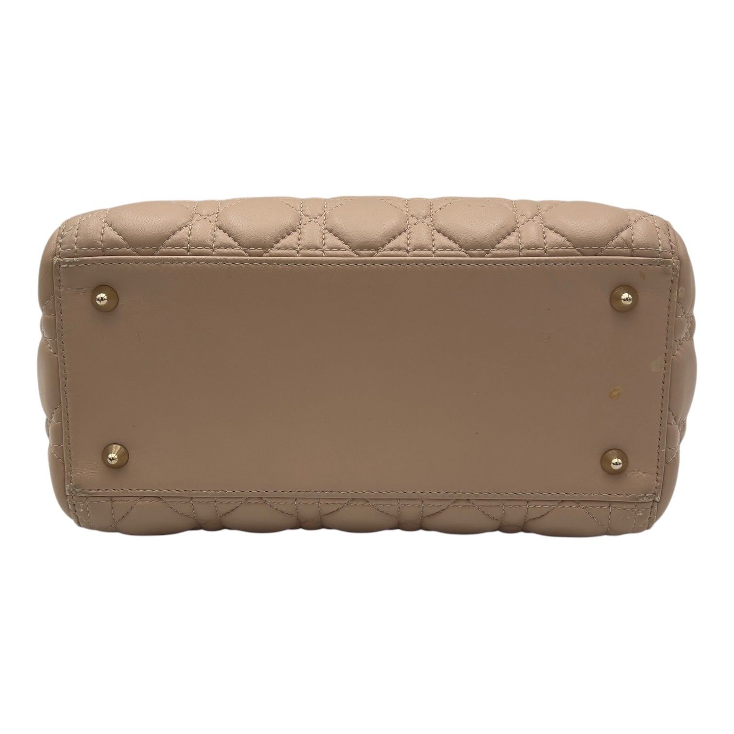 Lady Dior Top Handle Bag Beige in Lambskin, Gold hardware - Image 6