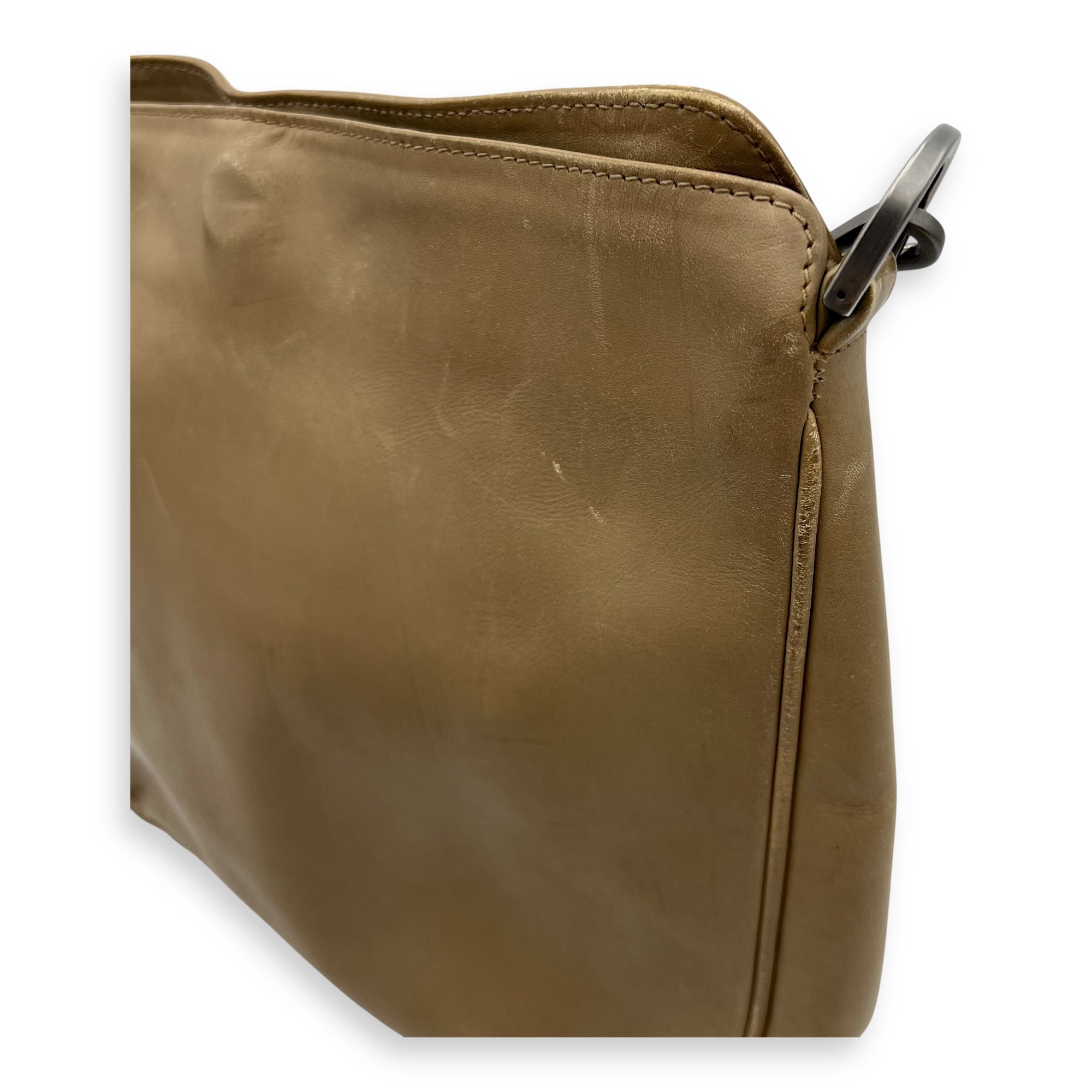 Bamboo Top Handle Bag Beige in Calfskin, Silver hardware - Image 10