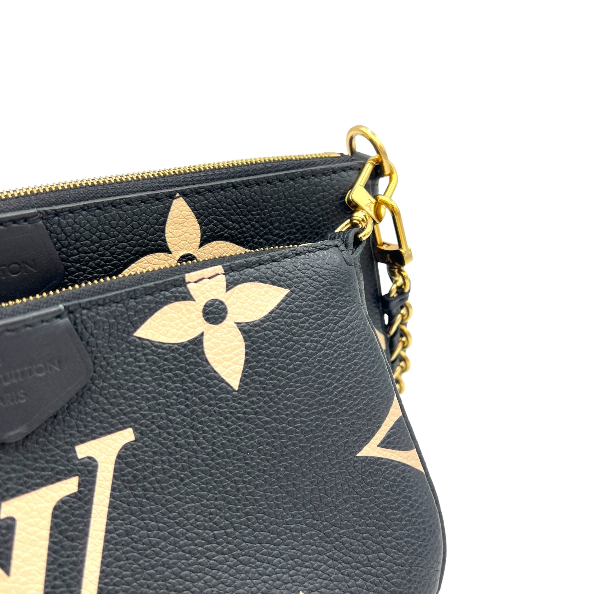 Multi-Pochette Accessoires Black Crossbody Bag in Empreinte Leather, Gold hardware - Image 10