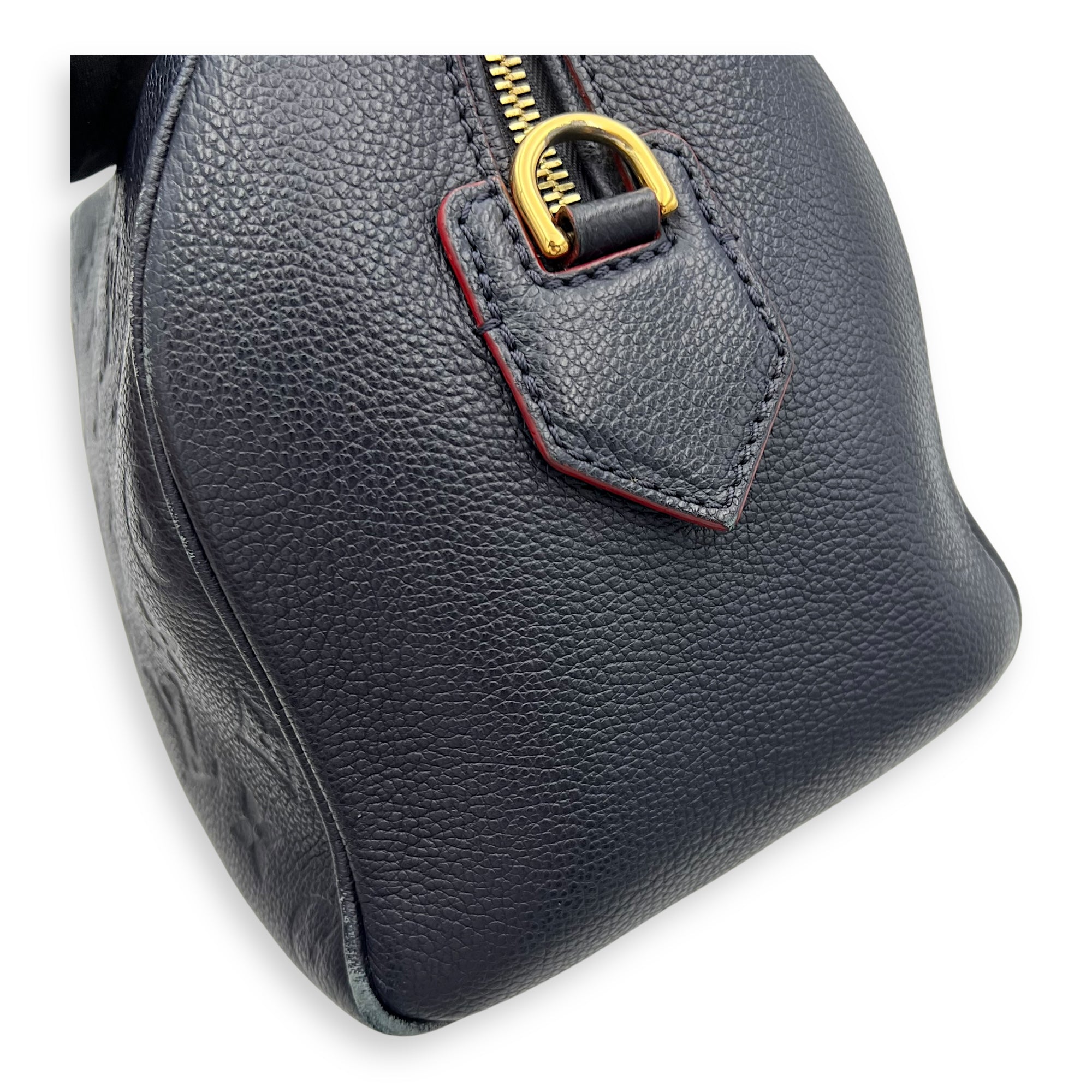 Speedy Top Handle Bag Blue in Empreinte Leather, Gold hardware - Image 25