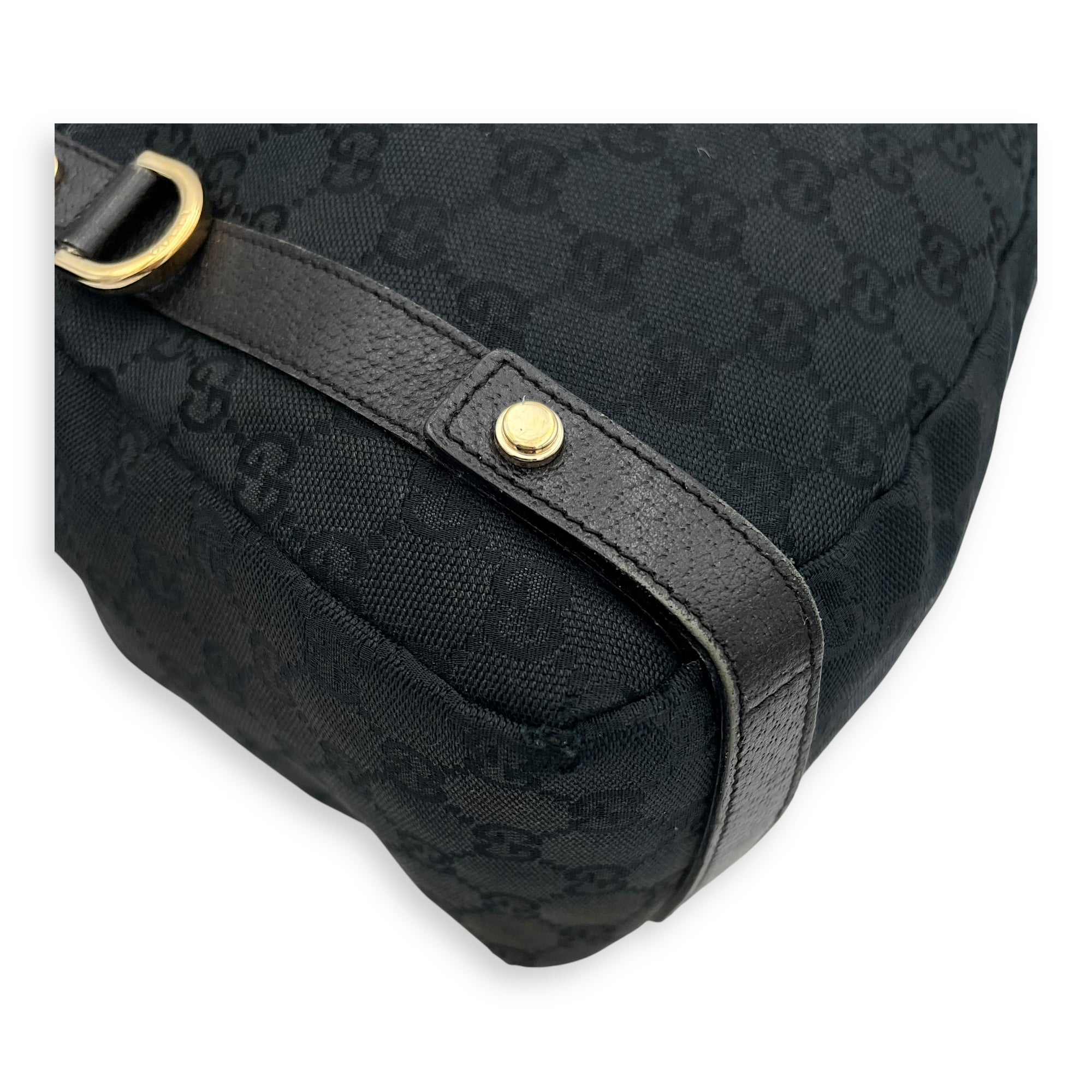 GG Shoulder Bag Black in Canvas, Gold hardware - Image 10