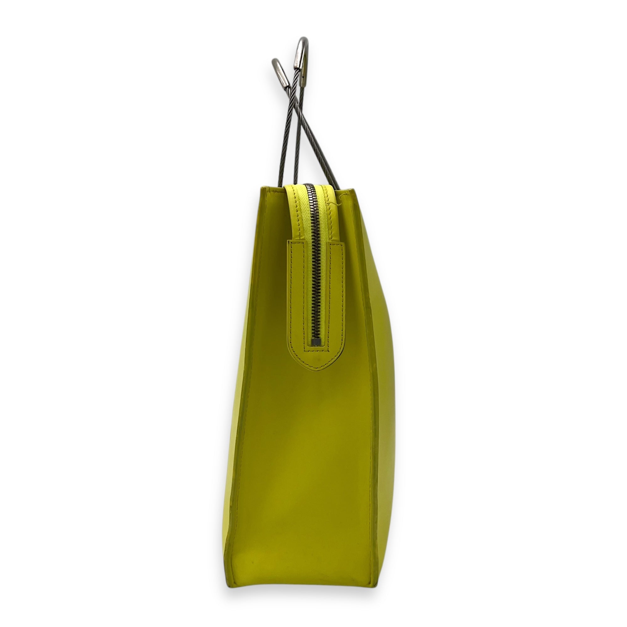 Cadle Top Handle Bag Medium Yellow in Calfskin, Gold hardware - Image 4