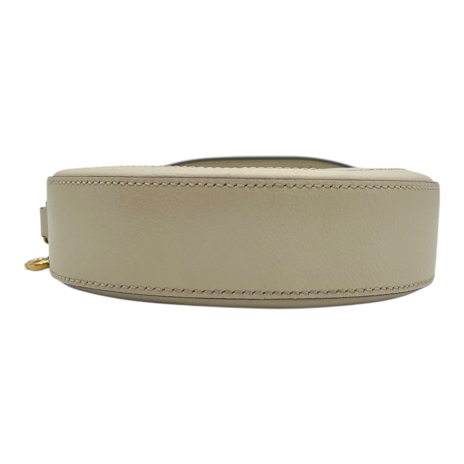 Ophidia Shoulder Bag Round White in Calfskin, Gold hardware - Image 6