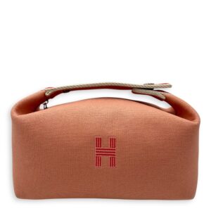 Bride a Brac Orange Top Handle Bag in Canvas, Palladium hardware