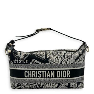 Nomad Black Top Handle Bag in Canvas, Silver hardware