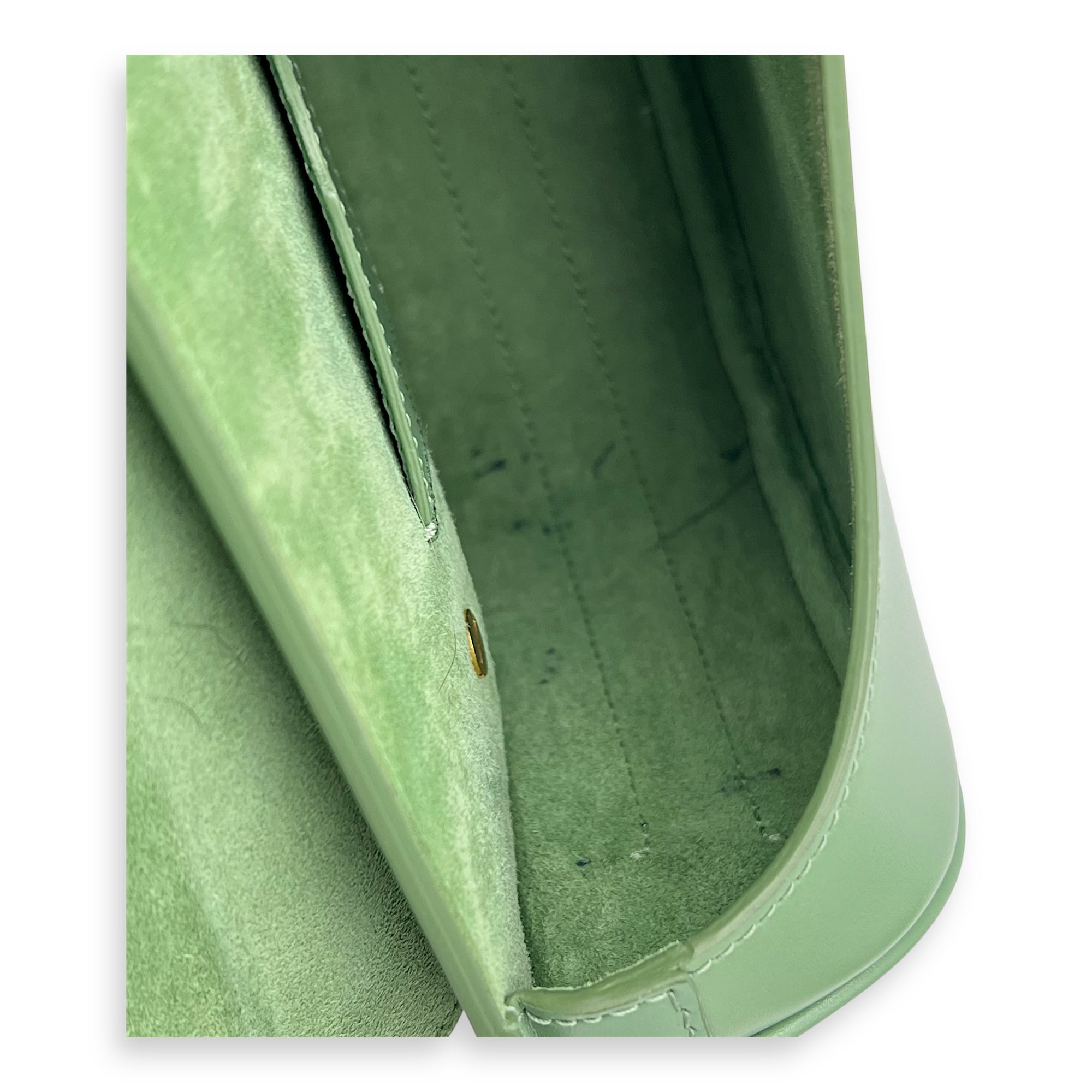 Bobby Crossbody Bag Green in Calfskin, Gold hardware - Image 8