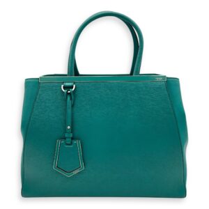2 jours Top Handle Bag Medium Blue in Calfskin, Silver hardware