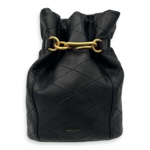 Le Mallion Bucket Bag Black in Lambskin, Gold hardware