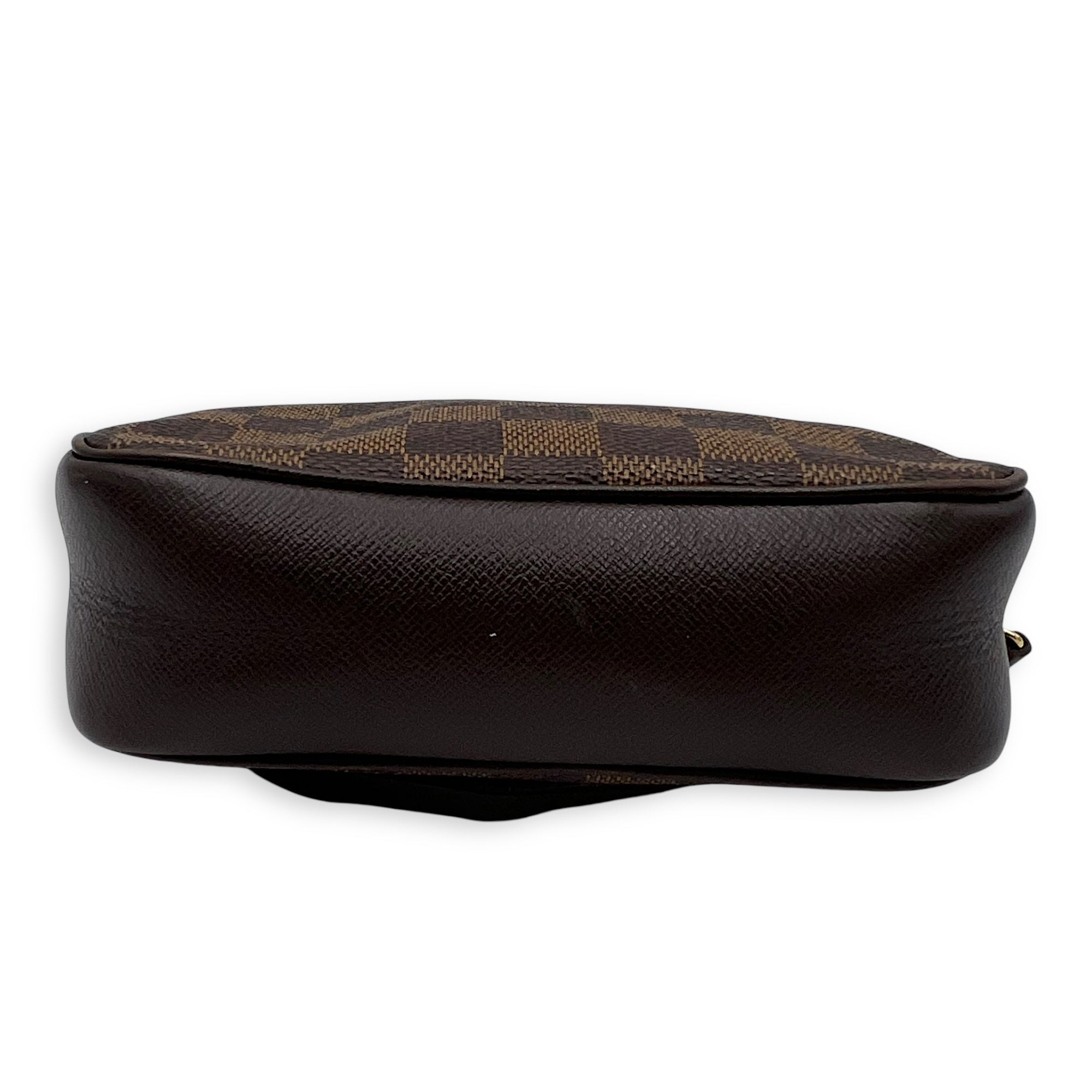 Trousse Pouch Brown in Coated Canvas, Gold hardware - Image 6