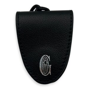 Universal Black Bag Clip in Calfskin, Silver hardware