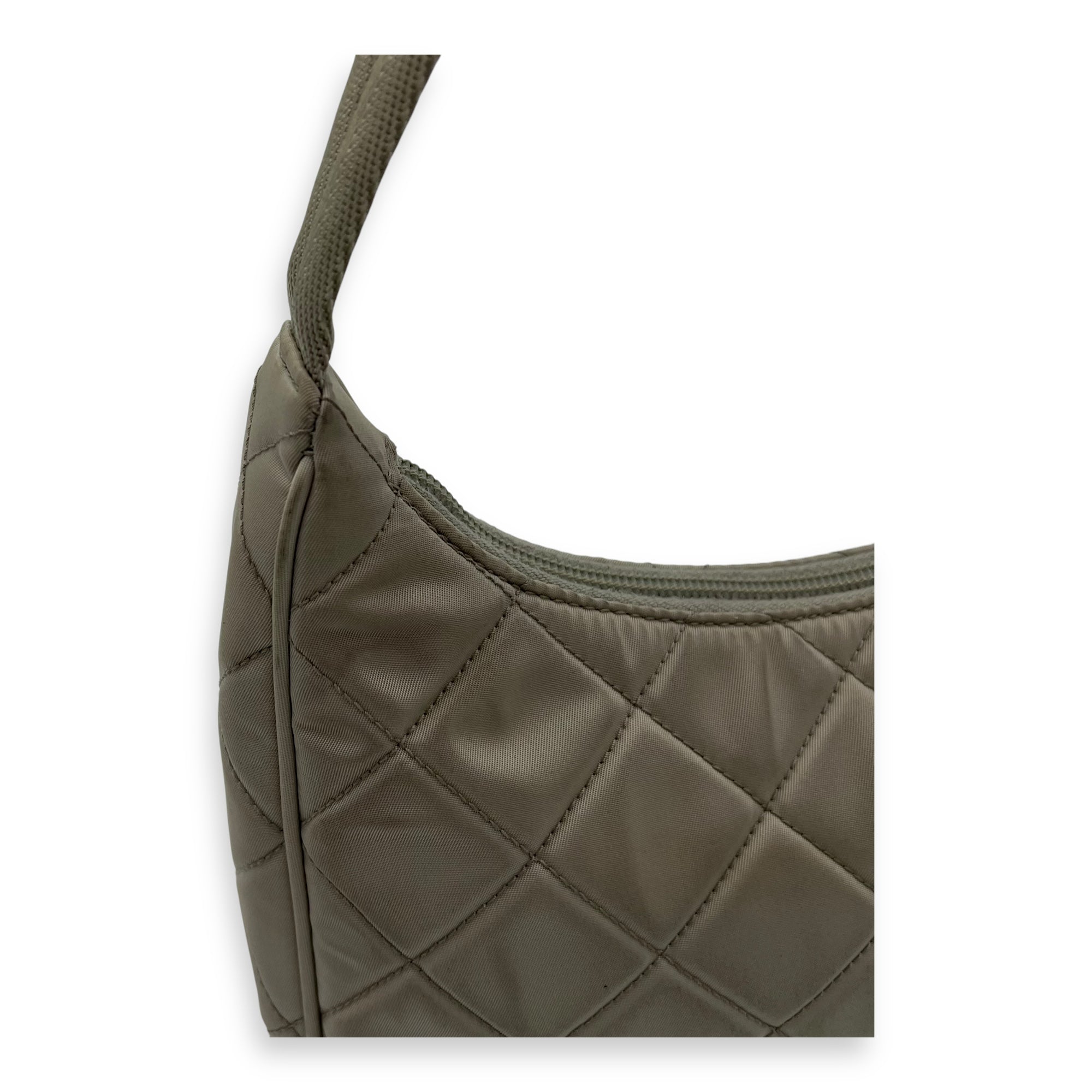 Re-Edition Shoulder Bag Beige in Re-Nylon, Gold hardware - Image 14