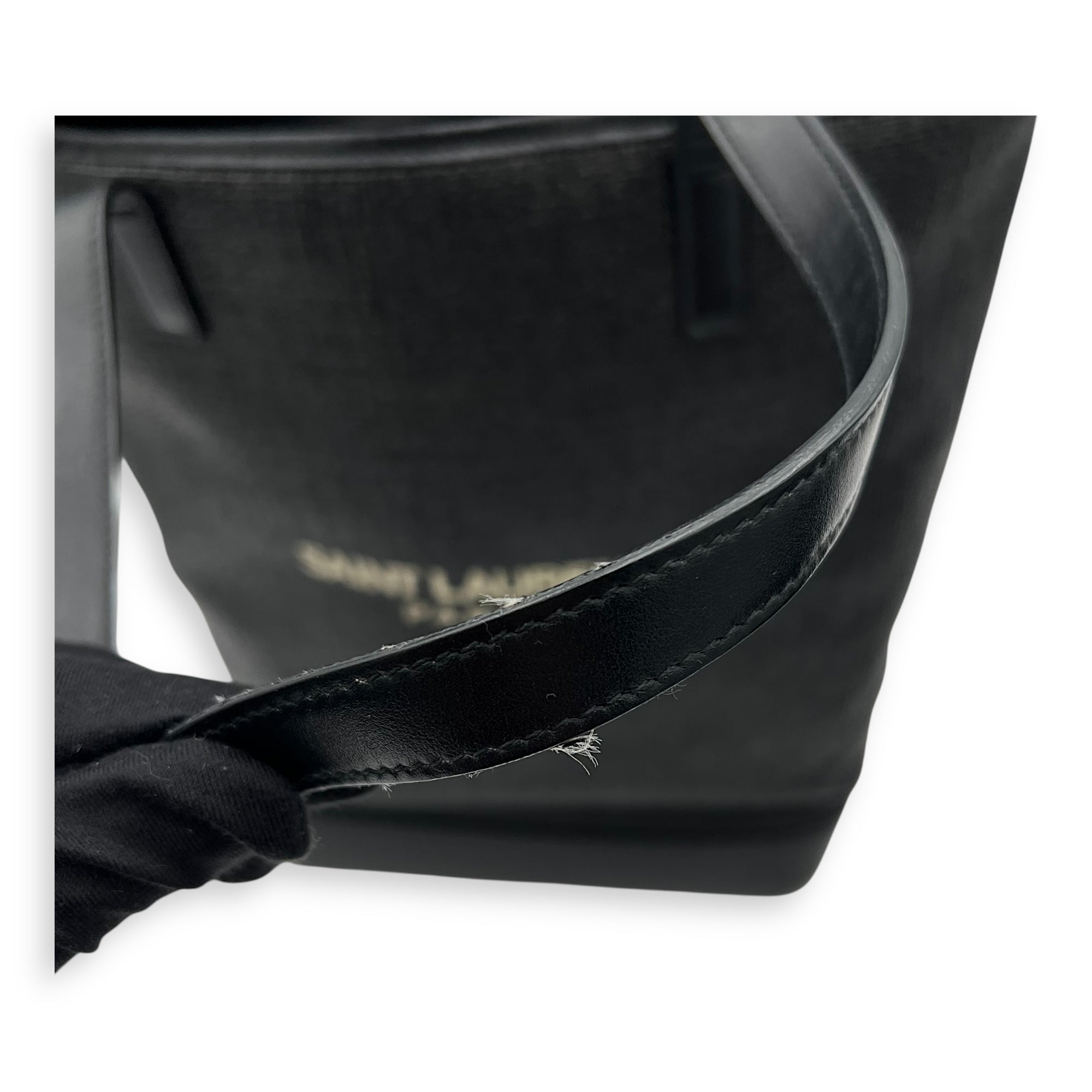 Teddy Tote Bag Black in Raffia, Silver hardware - Image 7