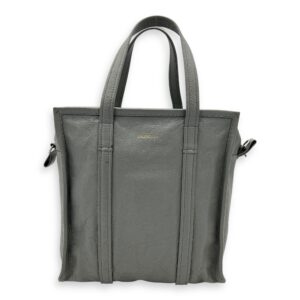 Bazaar Shopper Top Handle Bag Grey in Lambskin, Silver hardware