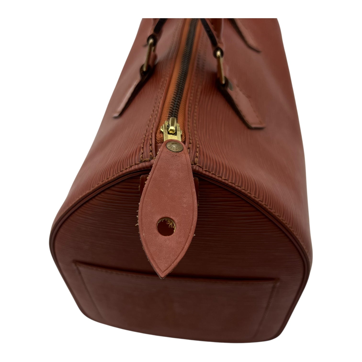 Speedy Brown Top Handle Bag in Epi Leather, Gold hardware - Image 10