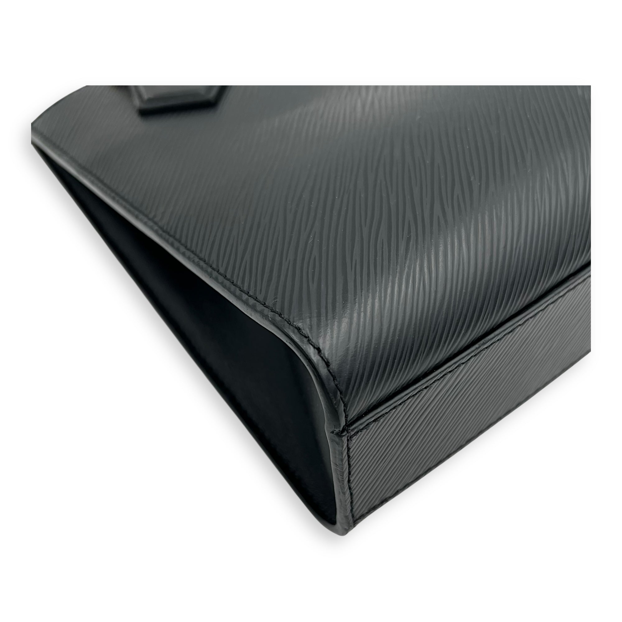 Sac Plat Top Handle Bag Black in Epi Leather, Gold hardware - Image 10