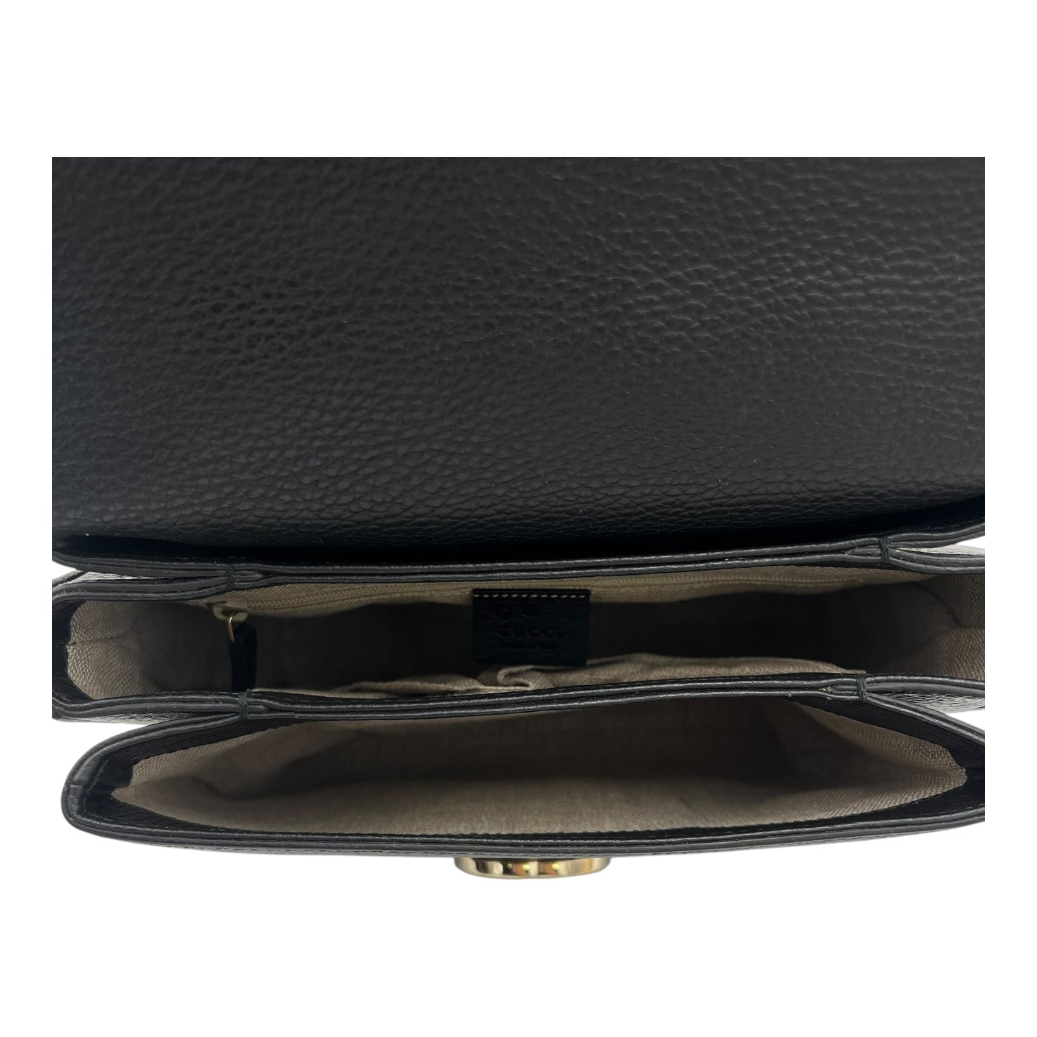 Interlocking G Top Handle Bag Black in Calfskin, Gold hardware - Image 7