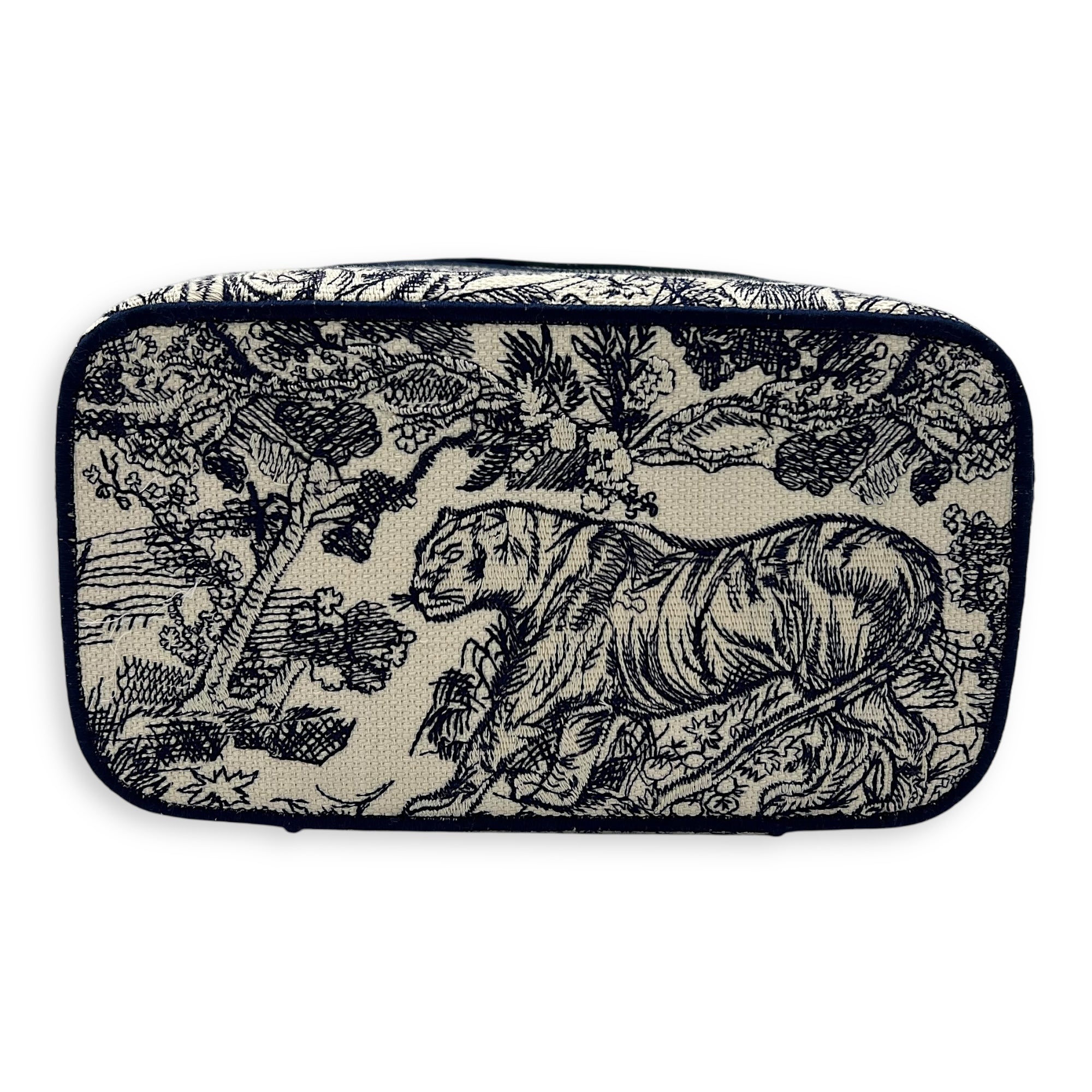 Vanity Top Handle Bag Blue in Jacquard, Gold hardware - Image 6