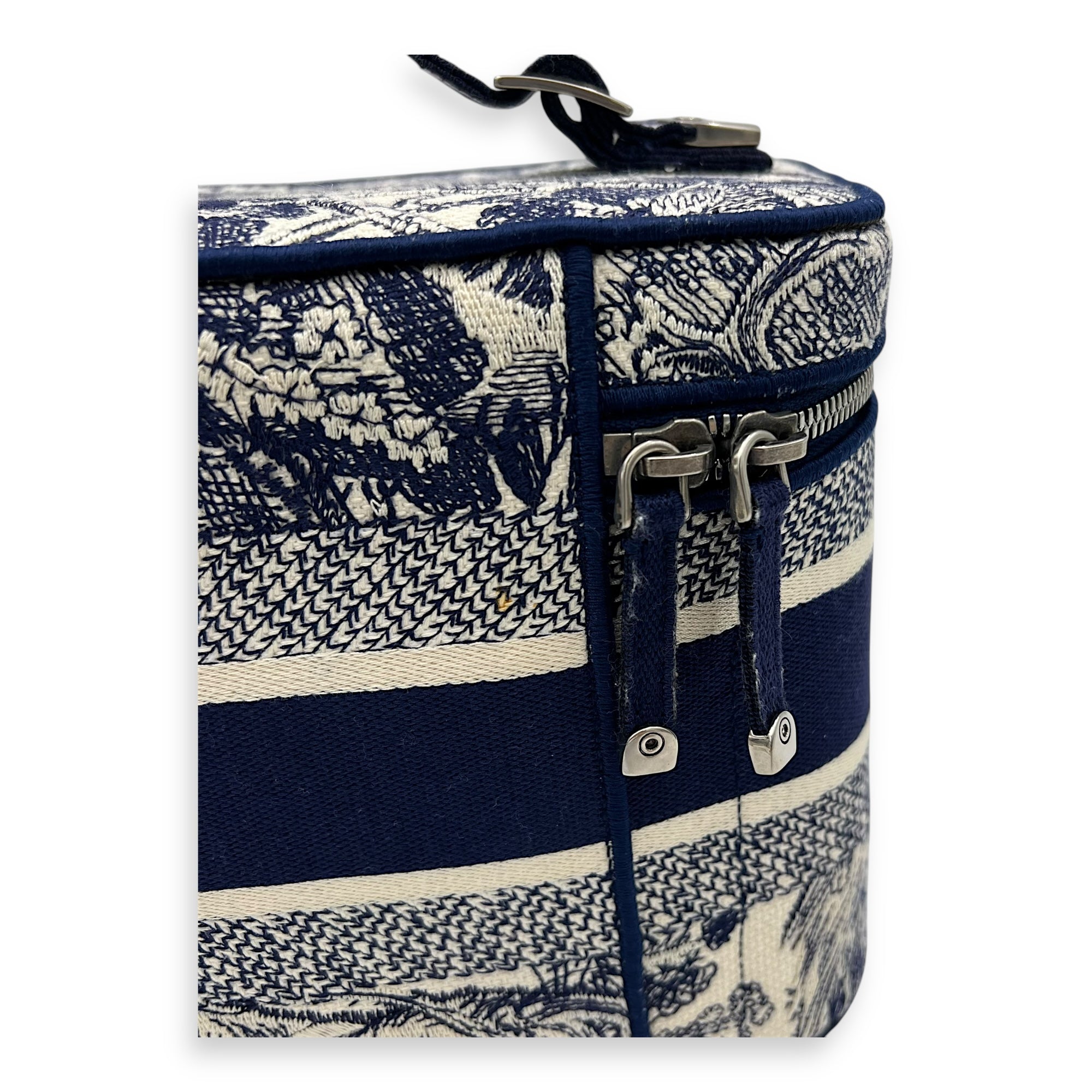 Vanity Top Handle Bag Blue in Jacquard, Gold hardware - Image 10