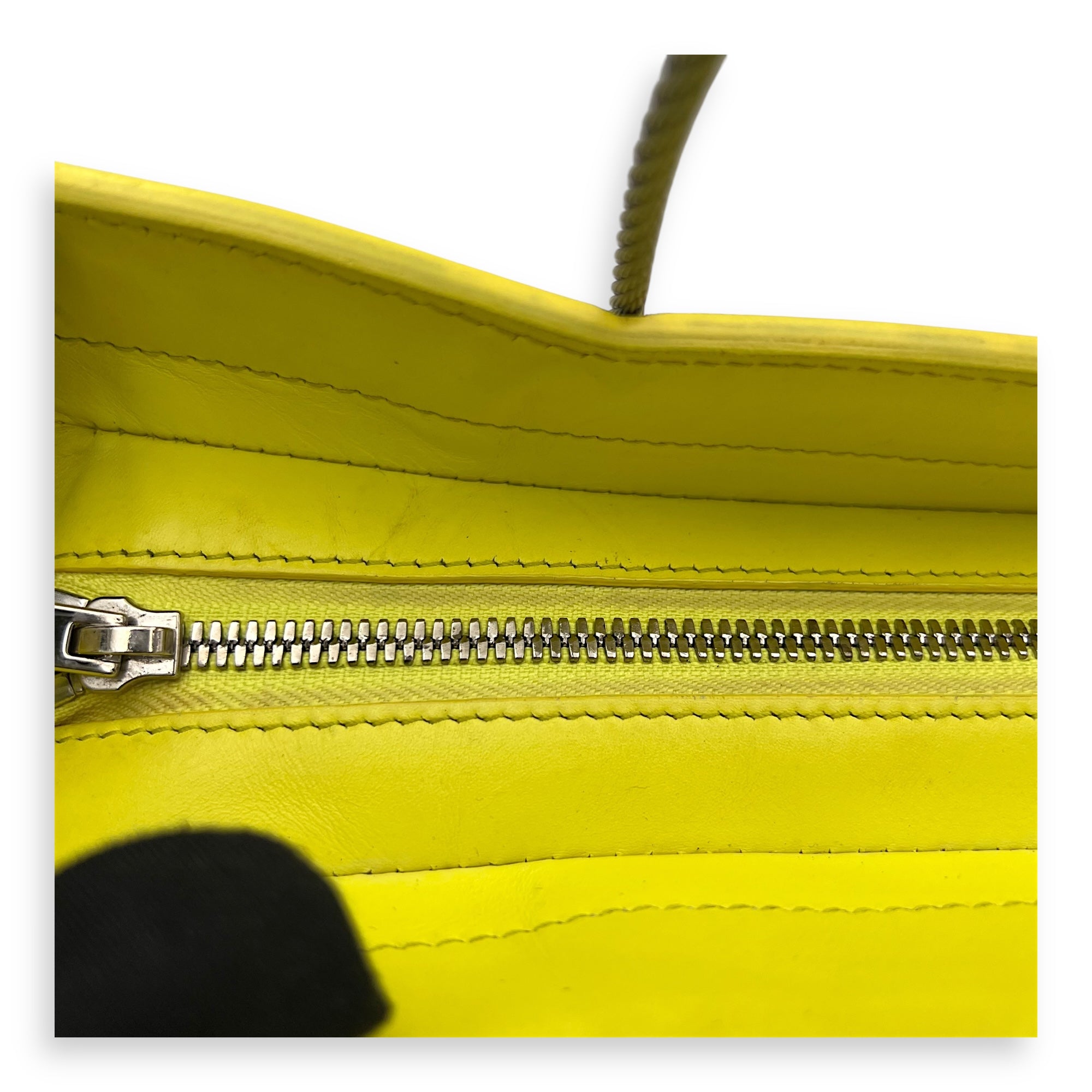 Cadle Top Handle Bag Medium Yellow in Calfskin, Gold hardware - Image 8