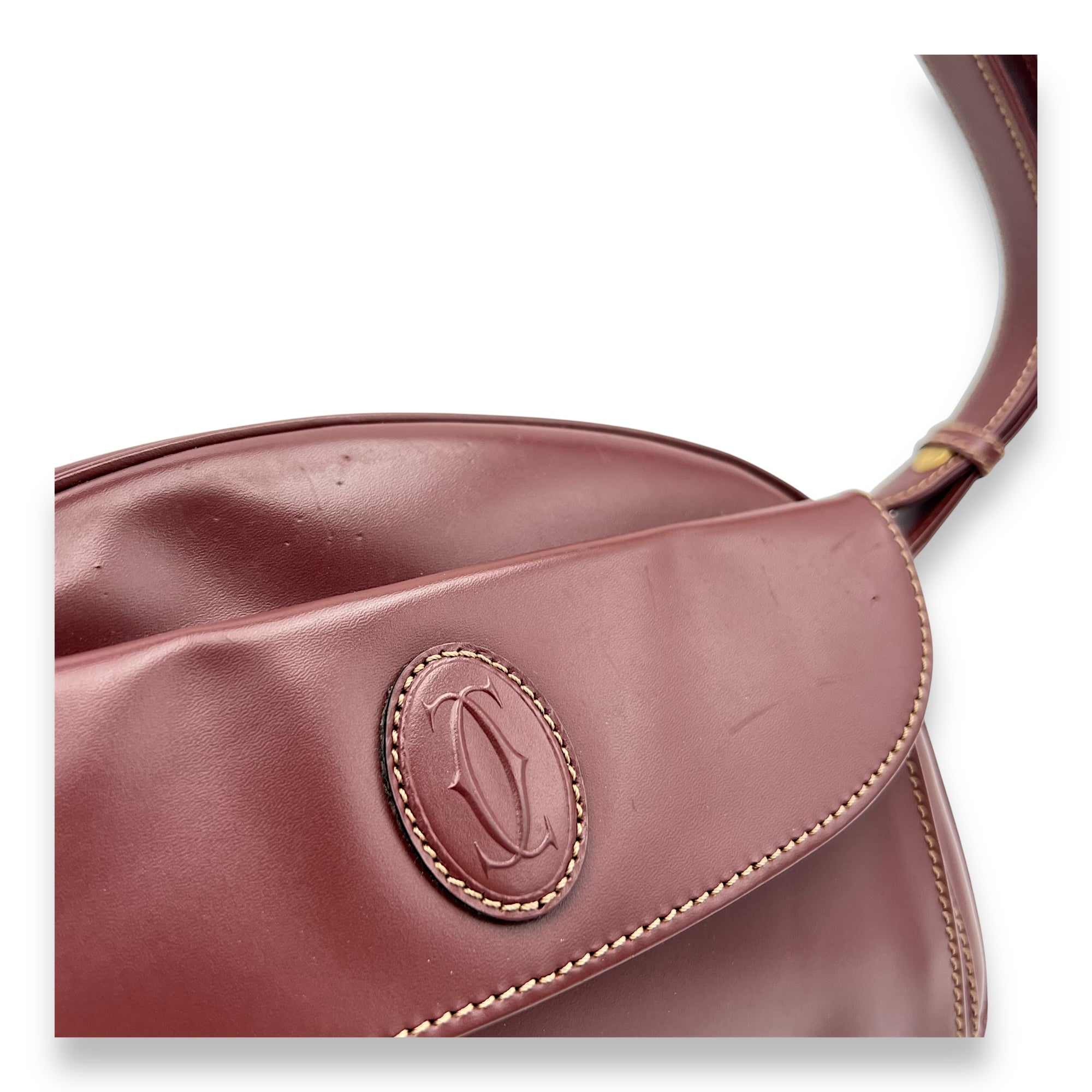 Must de Shoulder Bag Red in Calfskin, Gold hardware - Image 8