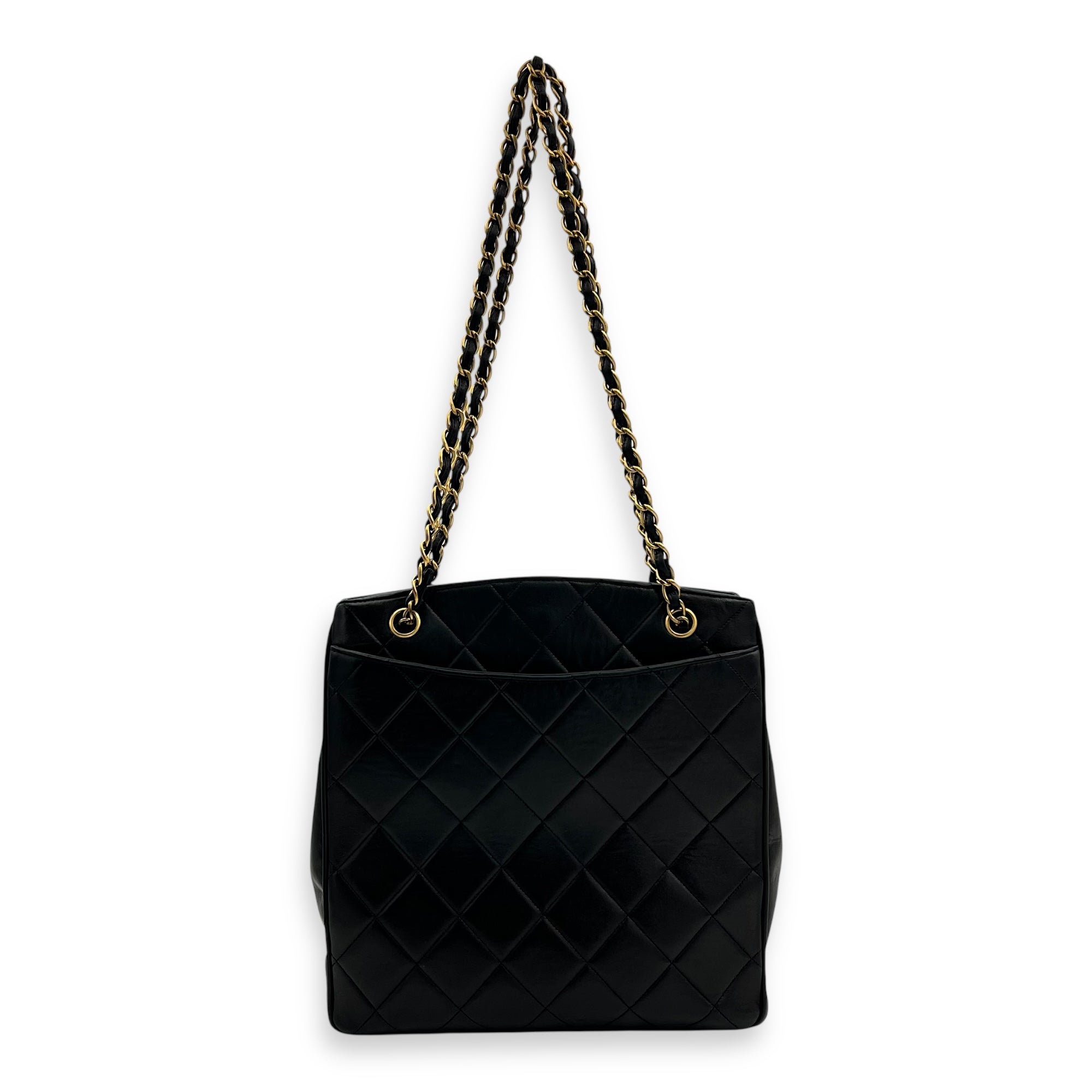 Vintage Big CC Tote Bag Black in Lambskin, Gold hardware - Image 3