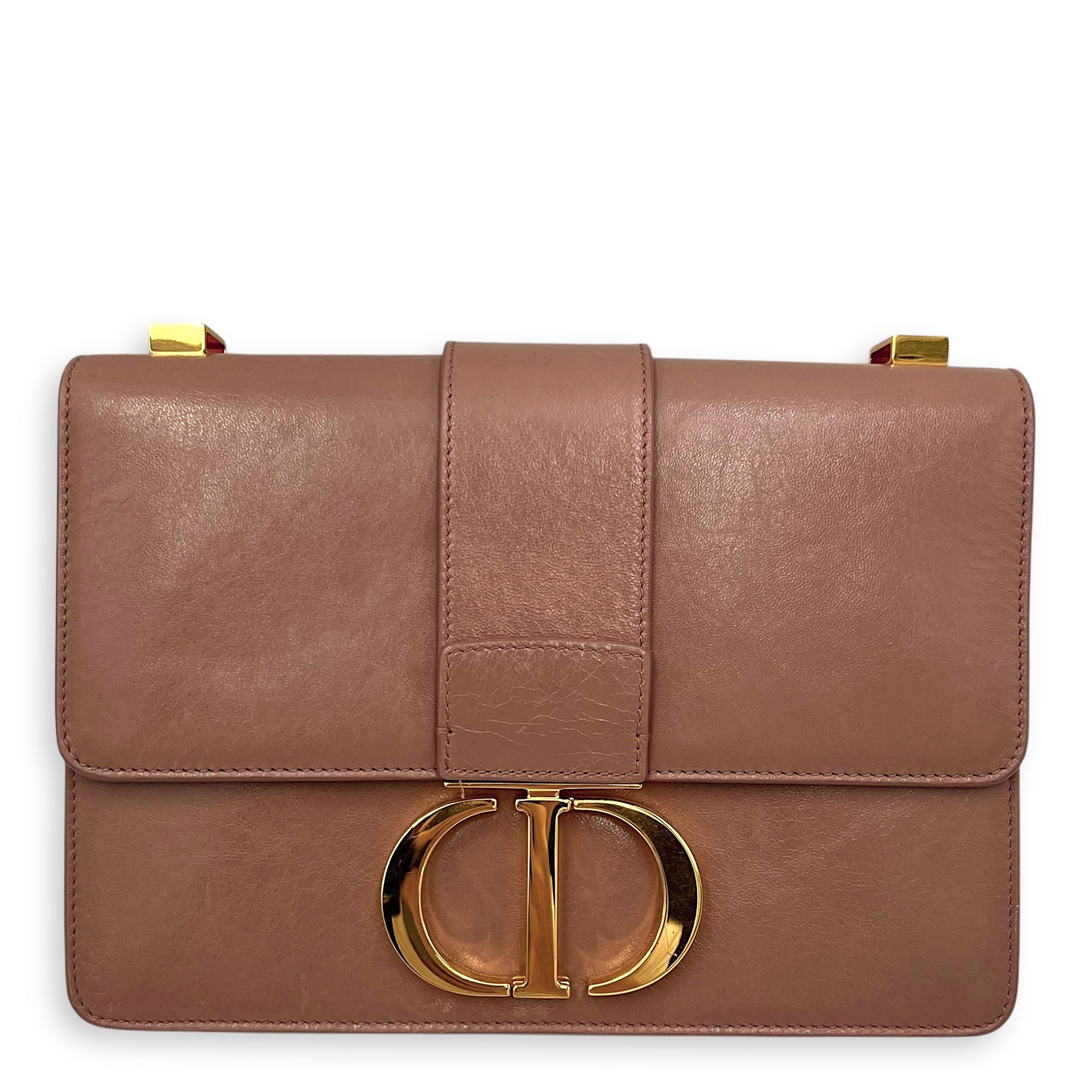 30 Montaigne Medium Shoulder bag in Calfskin, Gold Hardware