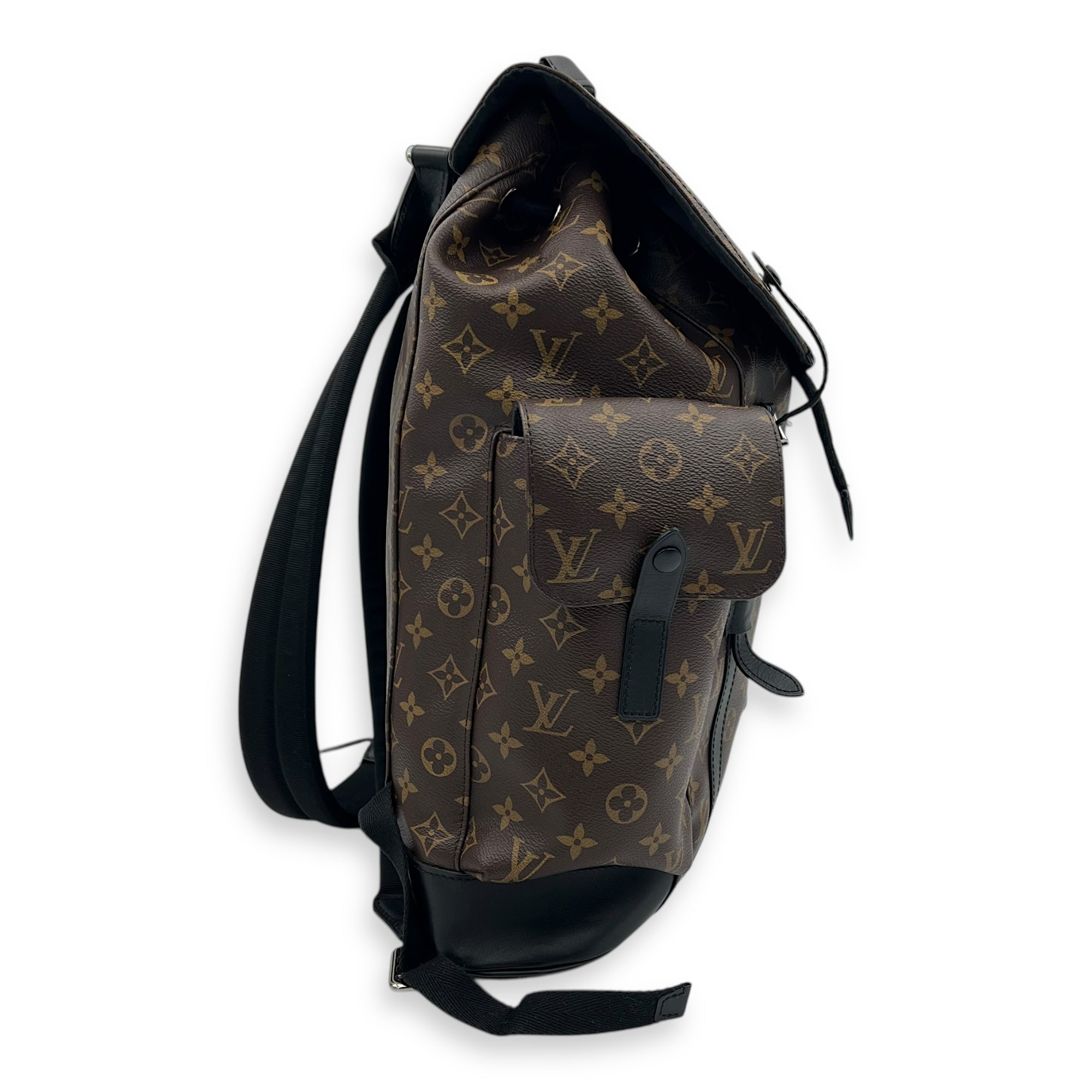 Christopher Backpack Brown in Monogram Coated Canvas, Silver hardware - Image 5