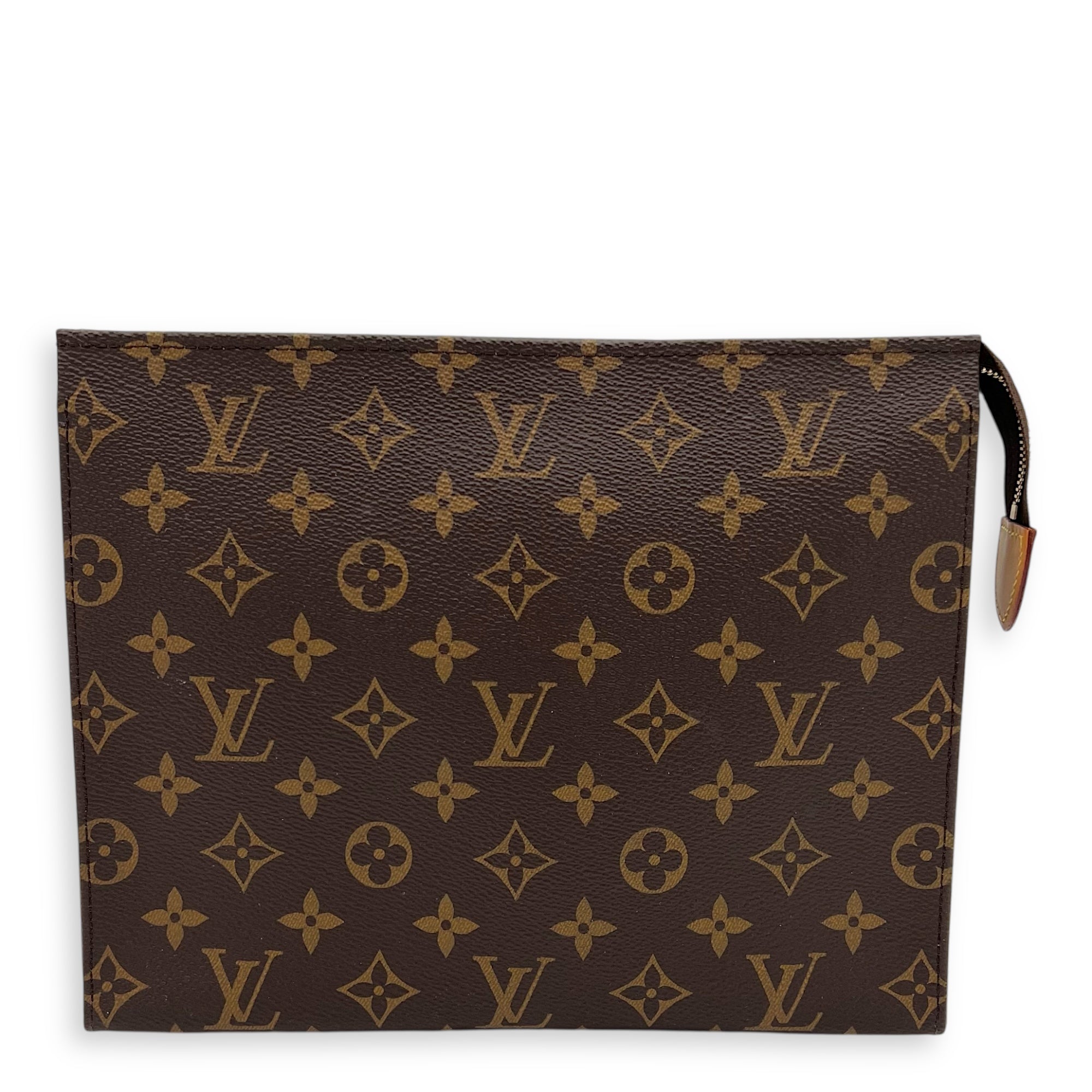 Pochette Pouch Brown in Monogram Coated Canvas, Gold hardware - Image 3