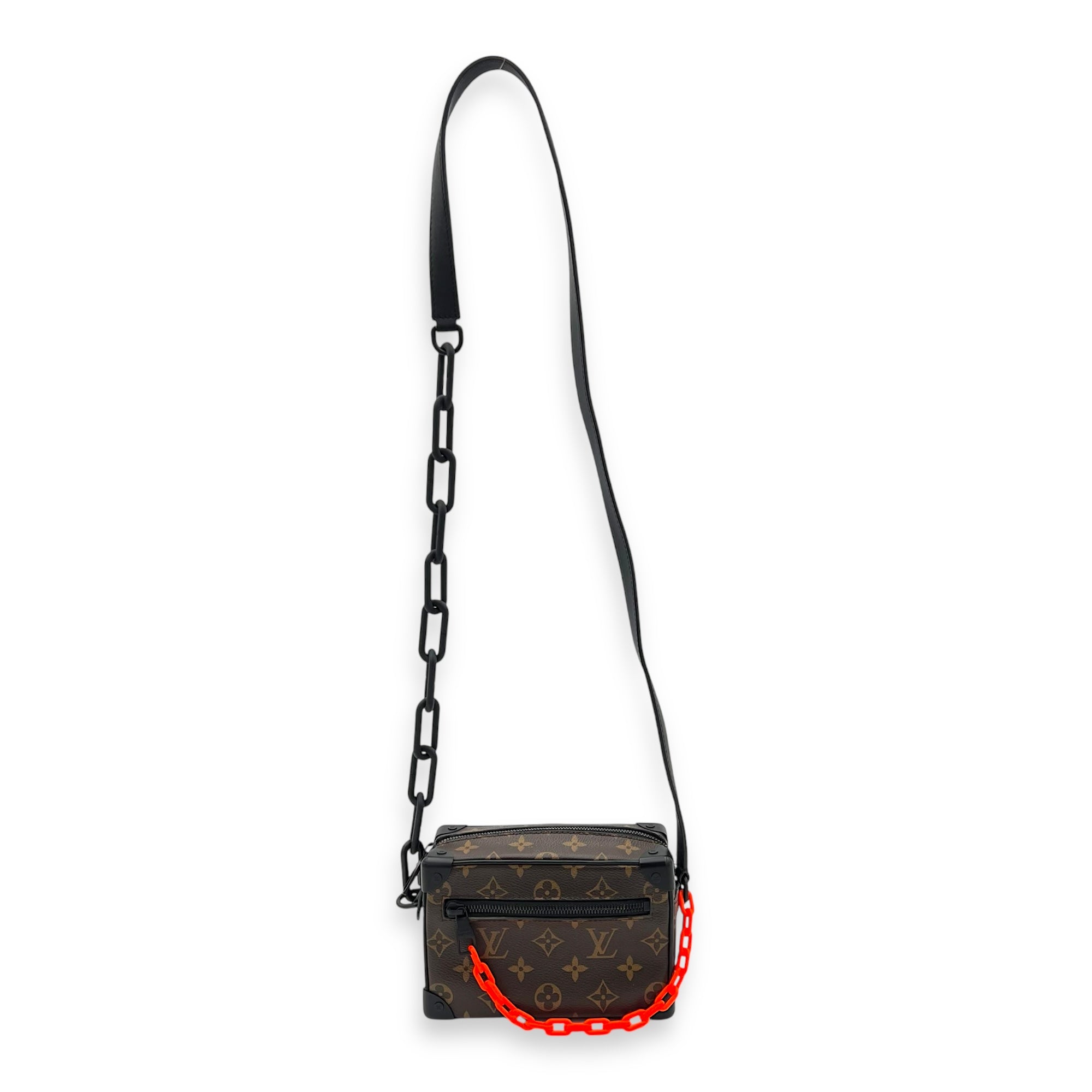 Soft Trunk Crossbody Bag Brown in Monogram Coated Canvas, Lacquered Metal hardware - Image 12