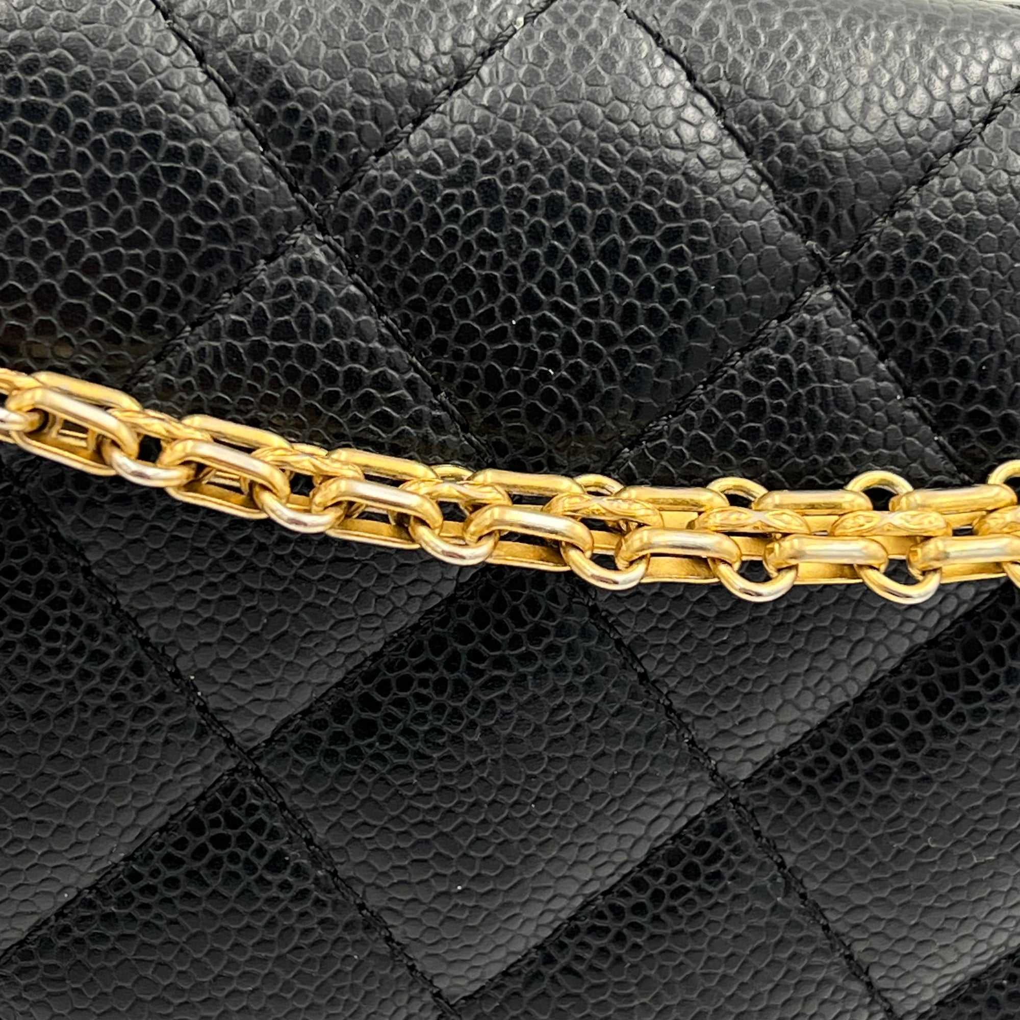 2.55 Shoulder Bag Black in Caviar Leather, Gold hardware - Image 16