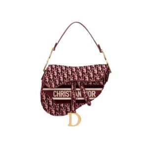 Saddle Bag Burgundy Dior Oblique