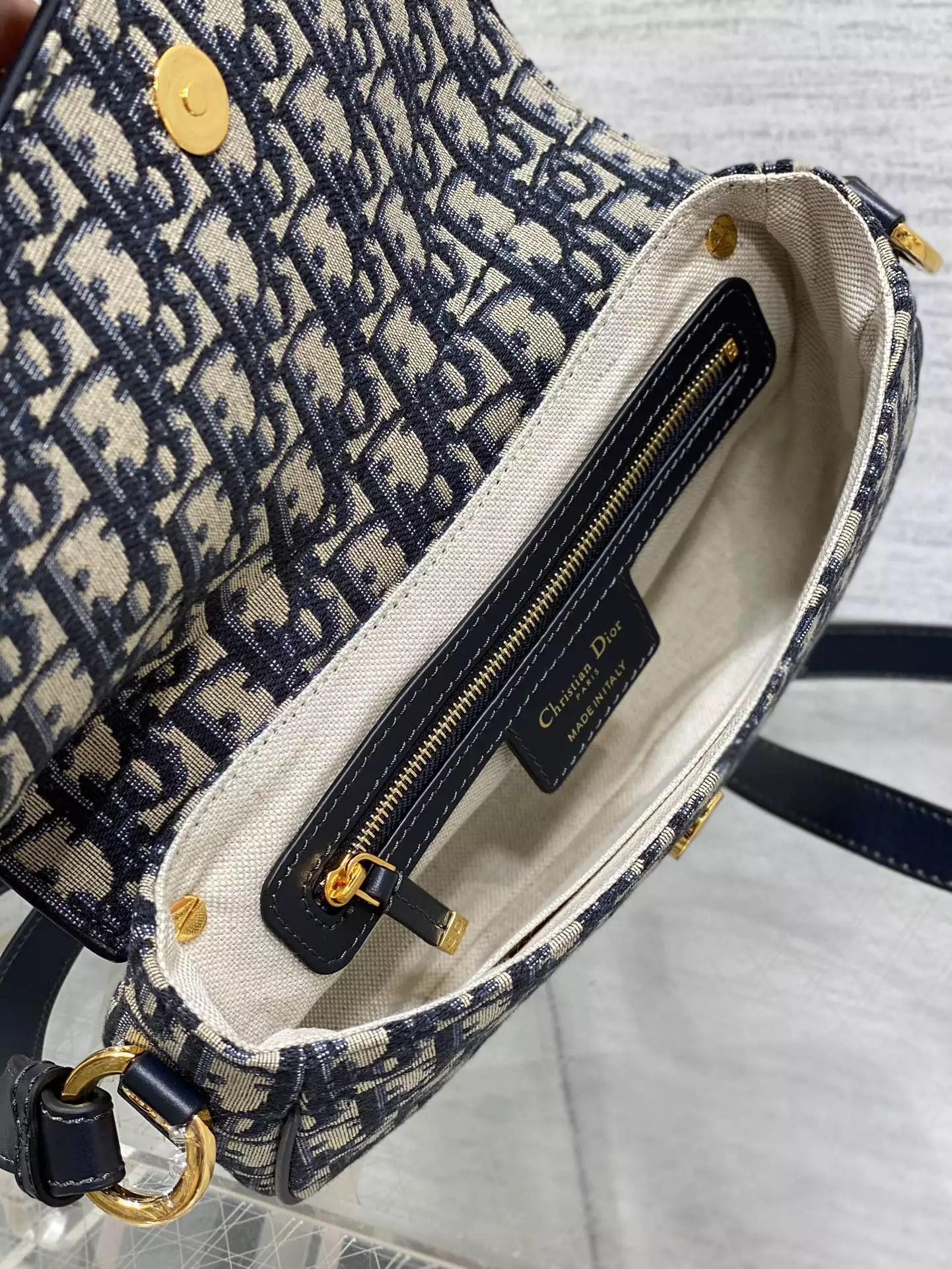 Small CD Besace Bag Blue Dior Oblique Jacquard - Repbags.ru - Image 7