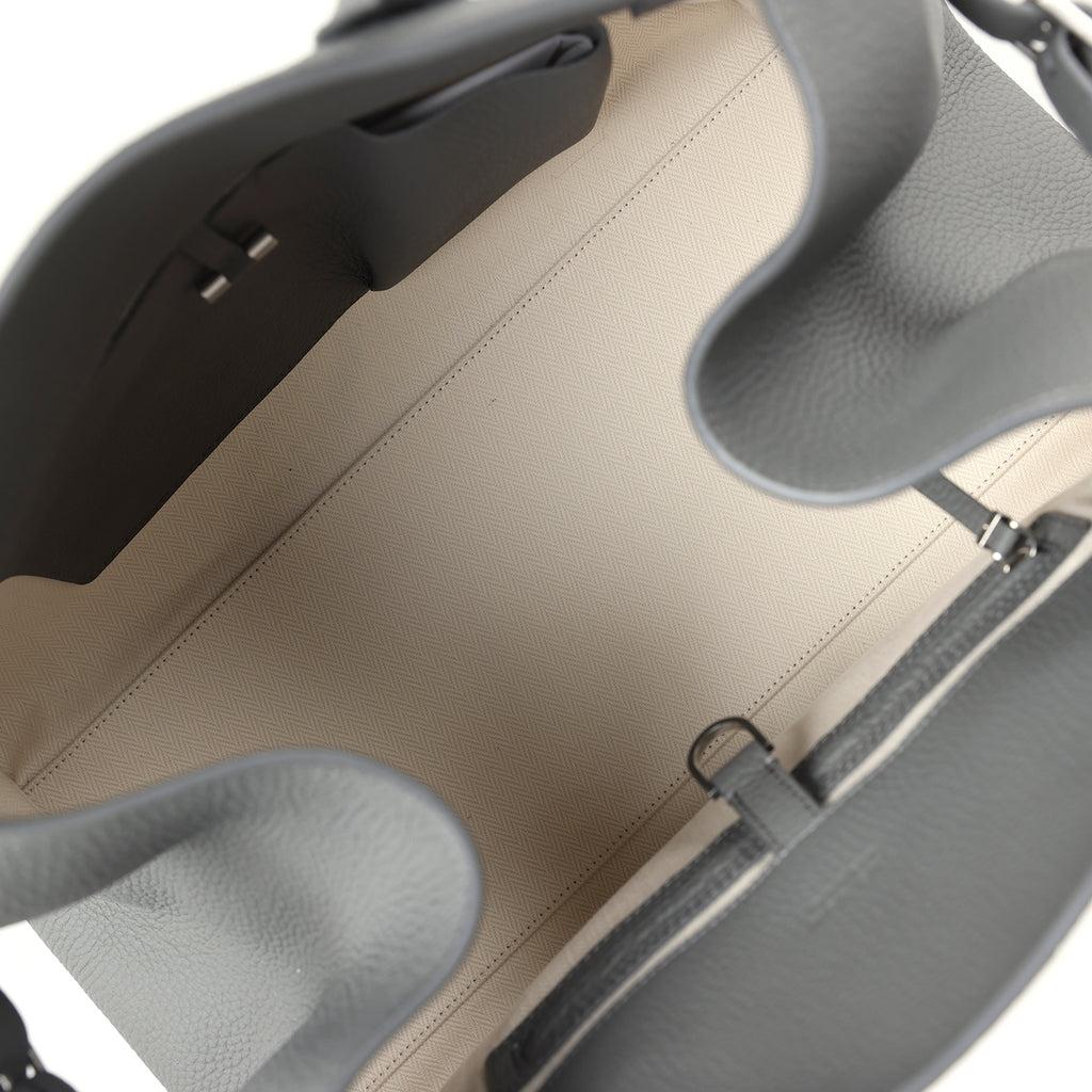 The Row Soft Margaux 15 Bag Timouse Grey Calfskin Silver Hardware - Image 10