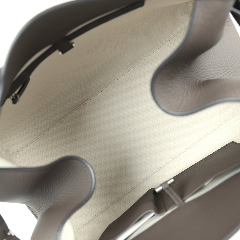 The Row Soft Margaux 15 Bag Mid Grey Calfskin Silver Hardware - Image 10