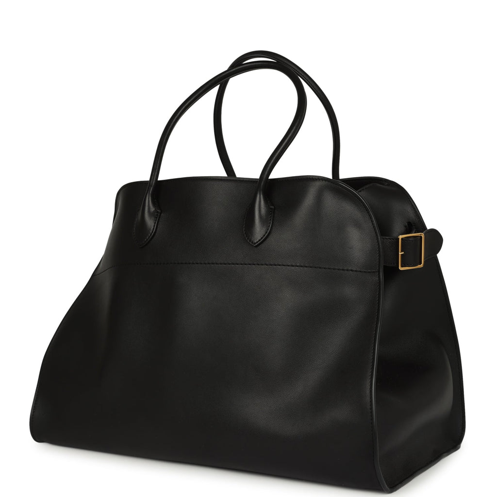 Pre-owned The Row Soft Margaux 17 Bag Black Saddle Gold Hardware - Image 6