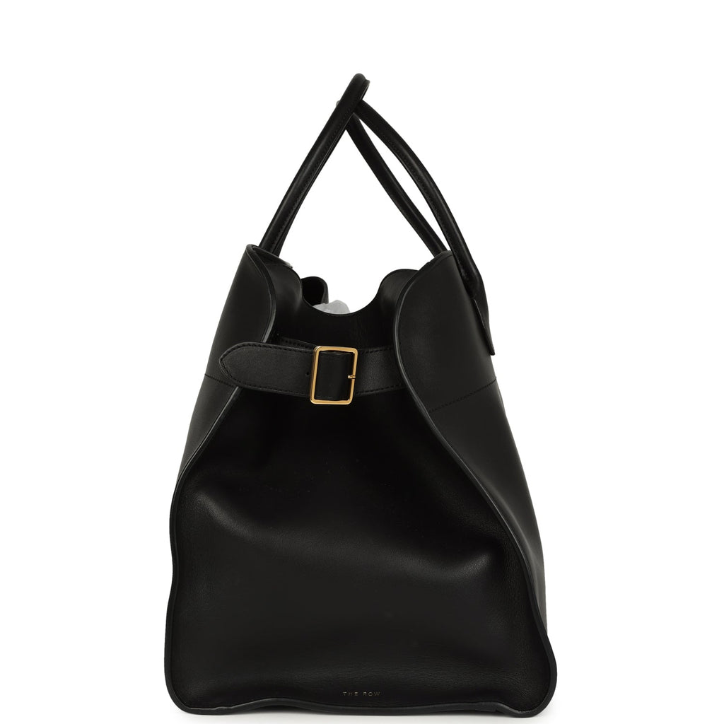 Pre-owned The Row Soft Margaux 17 Bag Black Saddle Gold Hardware - Image 4