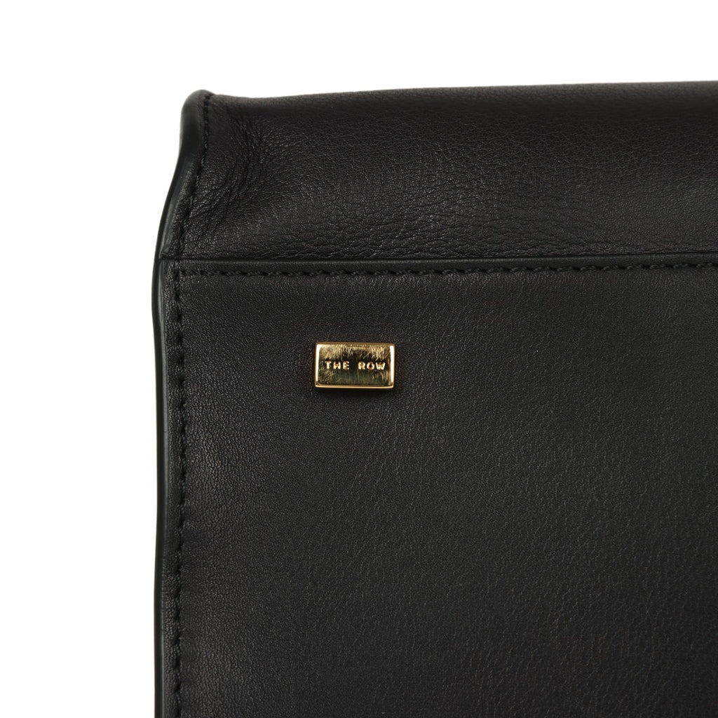 Pre-owned The Row Soft Margaux 17 Bag Black Saddle Gold Hardware - Image 9