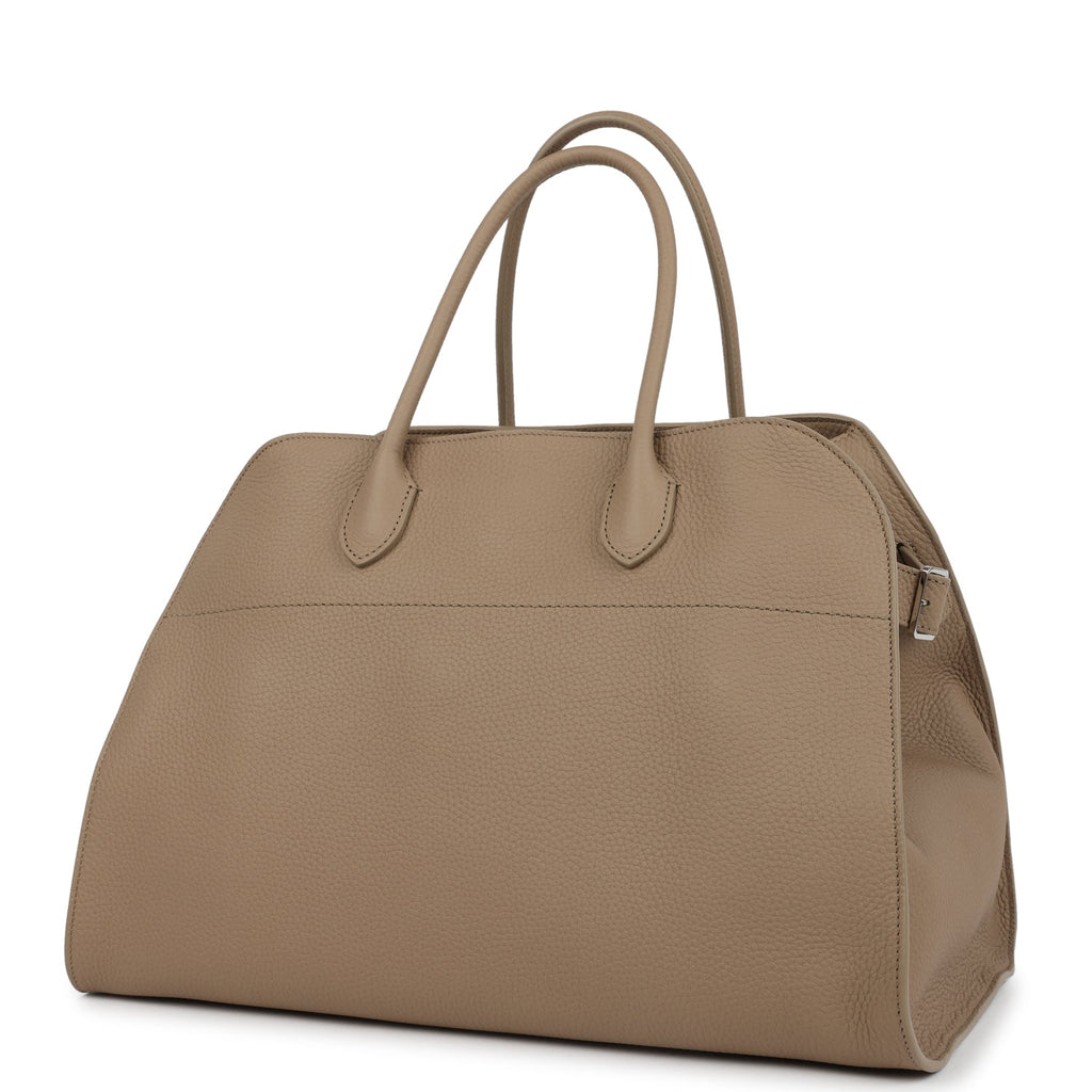 The Row Soft Margaux 15 Bag Dark Taupe Calfskin Silver Hardware - Image 6