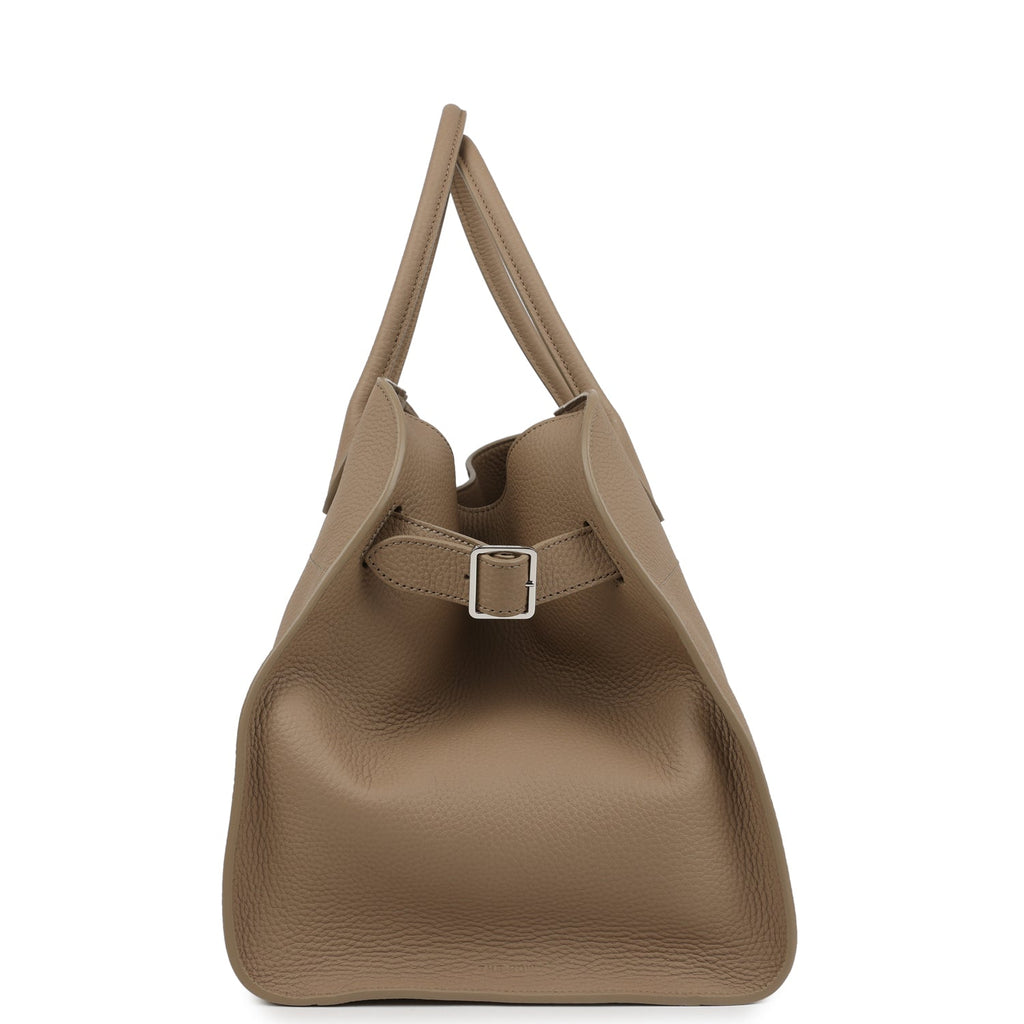 The Row Soft Margaux 15 Bag Dark Taupe Calfskin Silver Hardware - Image 4