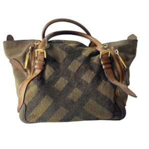 Burberry Brown Canvas and Leather Tote Bag
