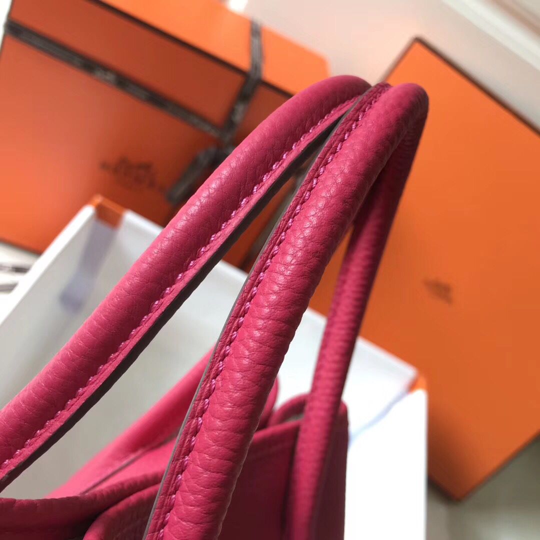 Hermes Garden Party 36 Bag In Rose Tyrien Clemence Leather - Image 5