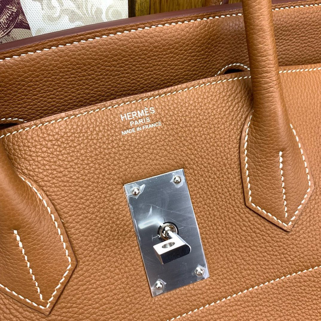 Hermes Birkin HAC 50 Handmade Bag in Gold Clemence Leather - Image 7