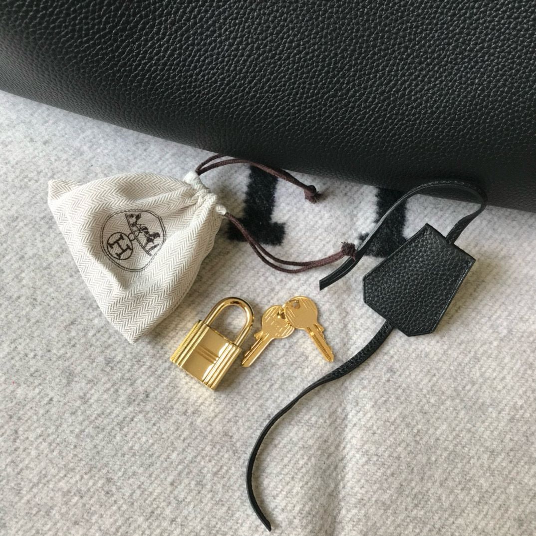 Hermes Birkin HAC 50 Handmade Bag in Black Clemence Leather - Image 11