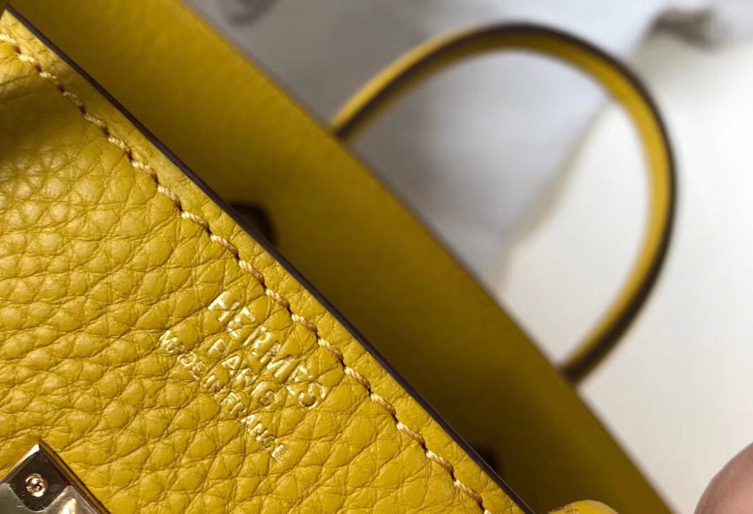 Hermes Birkin 25cm Bag In Yellow Clemence Leather GHW - Image 6