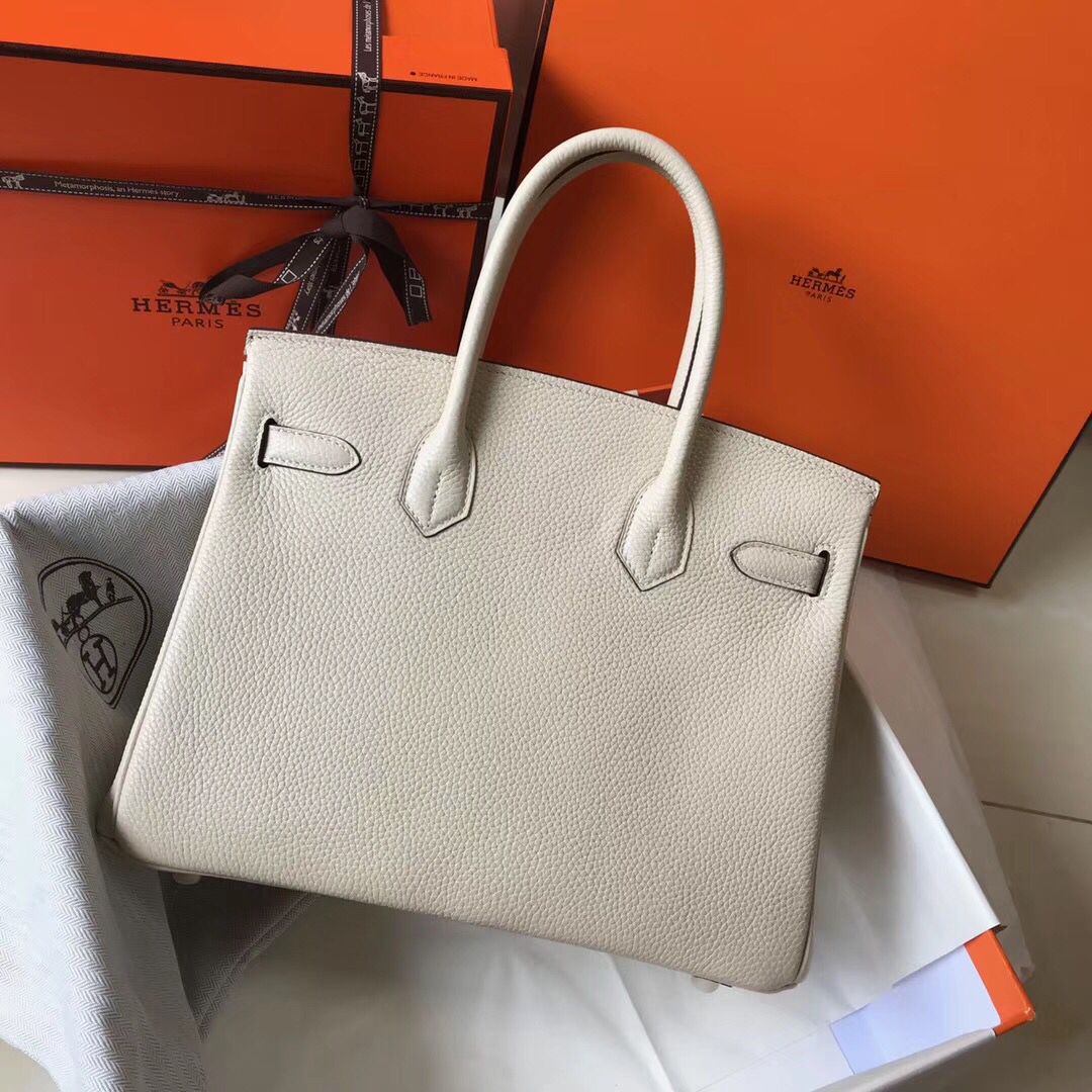 Hermes Birkin 30cm Bag In Beton Clemence Leather GHW - Image 4