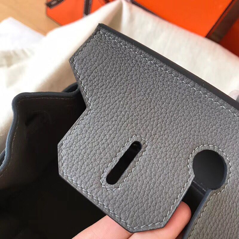 Hermes Birkin 30 Handmade Bag In Ardoise Clemence Leather - Image 7